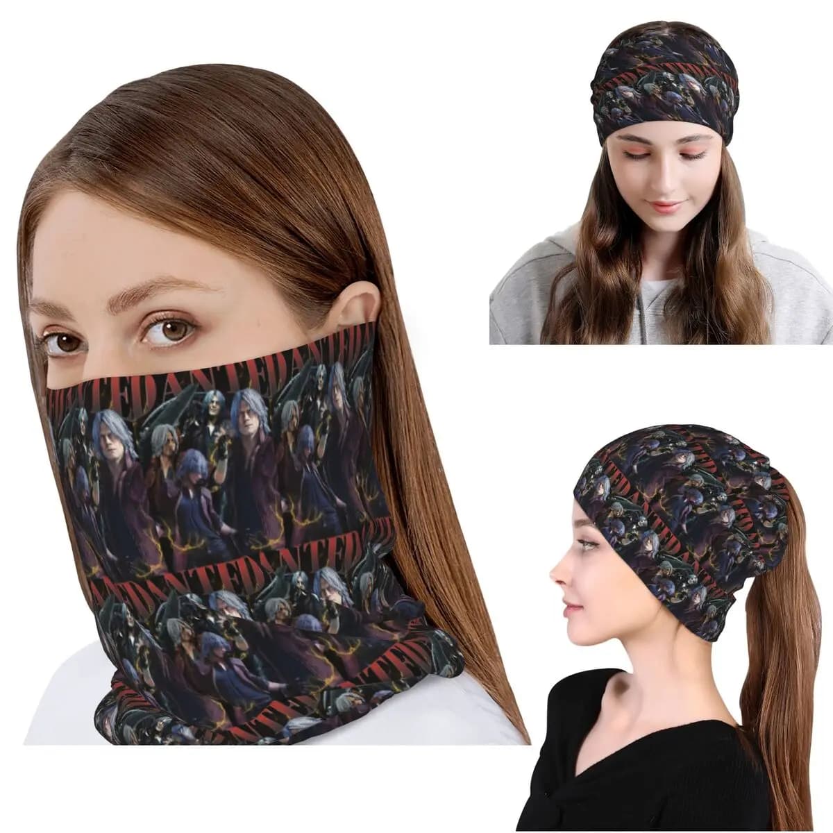 Bandana Limited Edition Dante Devil May Cry, Scaldacollo, Sciarpa, Fascia per la Testa, Berretto Invernale Unisex per Adulti