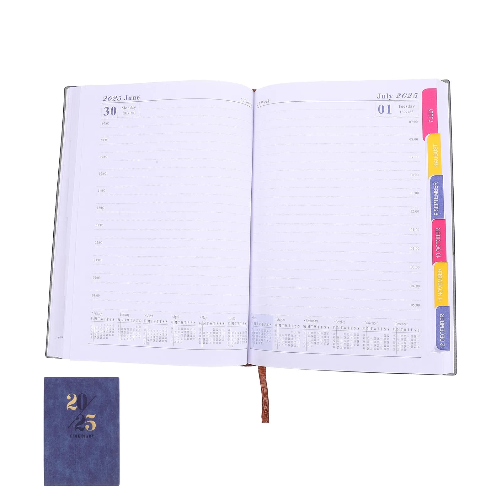Daily Planner 2025 Journal Notebook PU Paper Academic Monthly Yearly Organizer Schedule Book for Office Home Planner