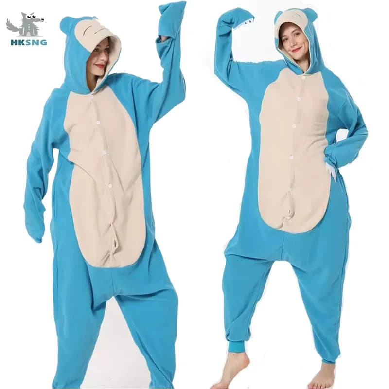 New Style Blue Snorlax Onesies Kigurumi Pajama For Adult Anime Cartoon Pyjama Halloween Christmas Cosplay Costume Homewear Gift