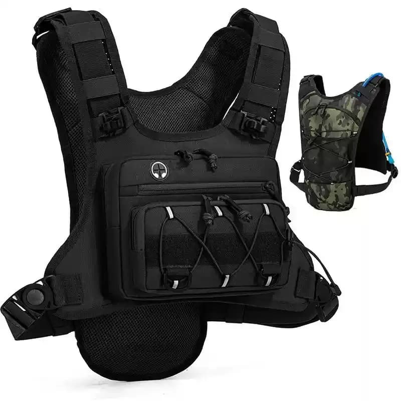 Outdoor Hiking Bag Front Chest Pack Running Hydration Vest Backpack for Camping Cycling Bag Reflective Hydration Fanny Pack
