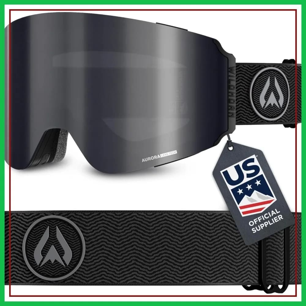 Campo Visivo Ultra Ampio 185° ° Occhiali da Sci per Uomo e Donna, Antiappannamento, Antigraffio, Protezione UV 100%, Occhiali da Snowboard