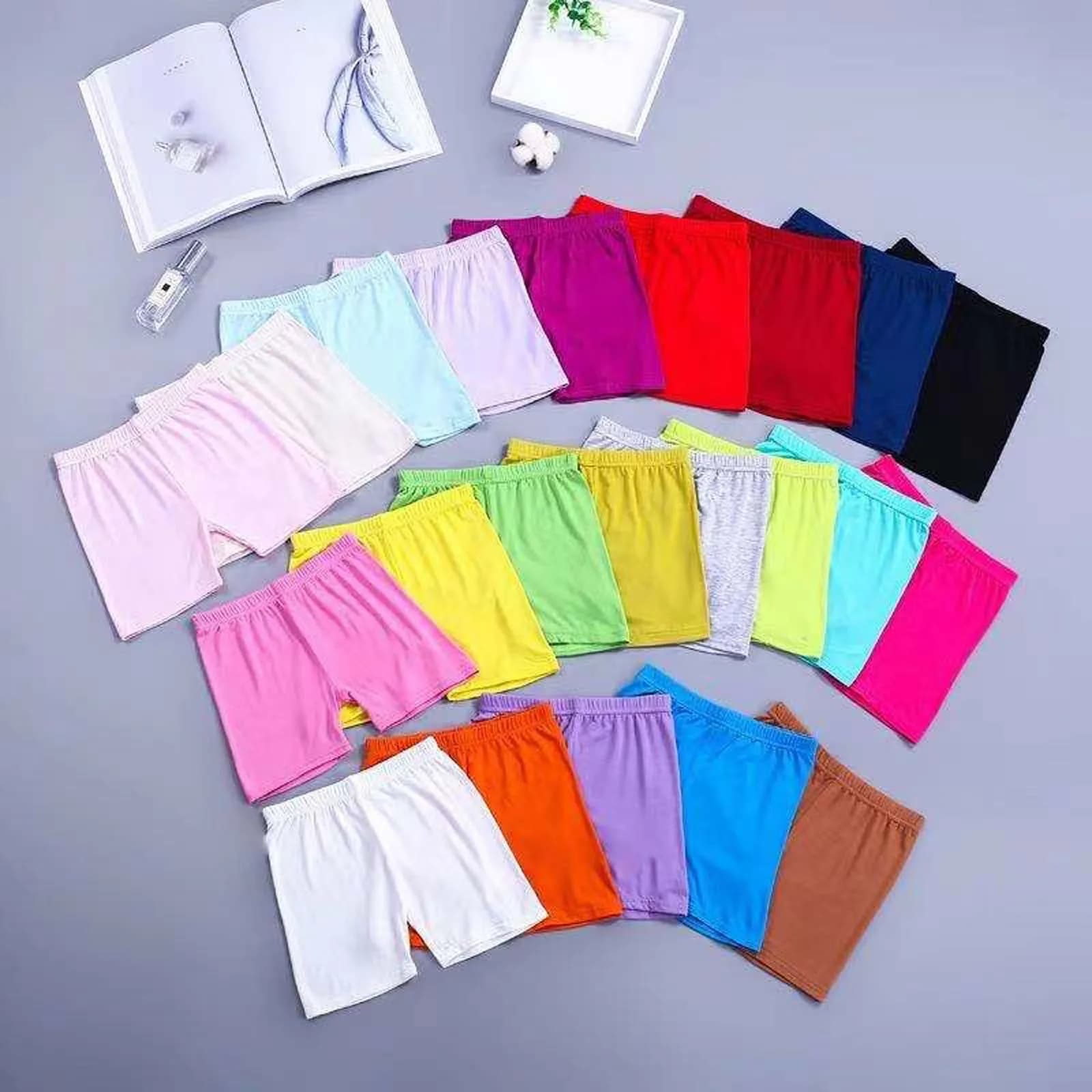 Summer safety leggings for girls Cycling pants Children Mid-life yoga dance shorts elasticized anti-emption solid color 1 piece