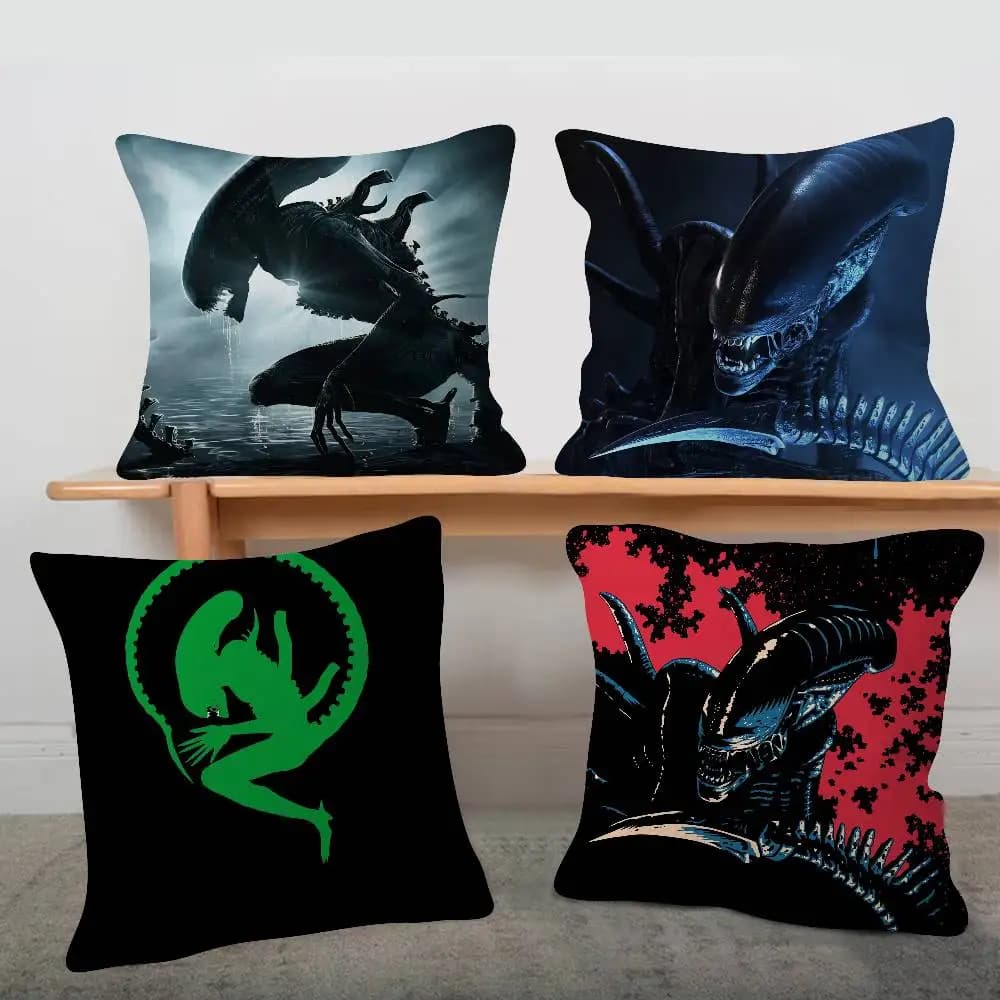 Movie Alien Soft Comfortable Pillow Case Cartoon For Sofa Living Cat Room Home Office Retro Decor Protective Cover