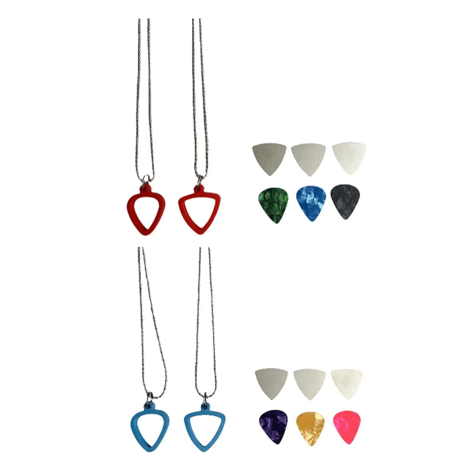 Collana con ciondolo per plettro per chitarra Porta bundle personalizzato con 3 plettri colorati per accessori per chitarra elettrica