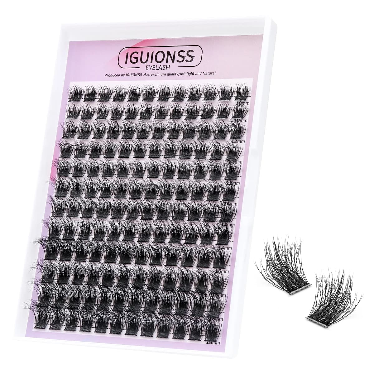 Ciglia finte IGUIONSS, ciuffetti di ciglia, extension ciglia singole, extension ciglia K50 D Curl, trucco