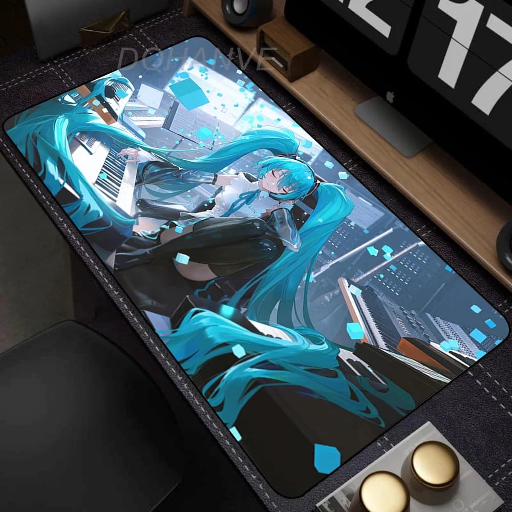 Tappetino per Mouse Kawaii Hatsune Anime Carino, Piccolo Tappetino per Tastiera e Mouse, Cuscino per Laptop, Antiscivolo, per Ufficio e Computer
