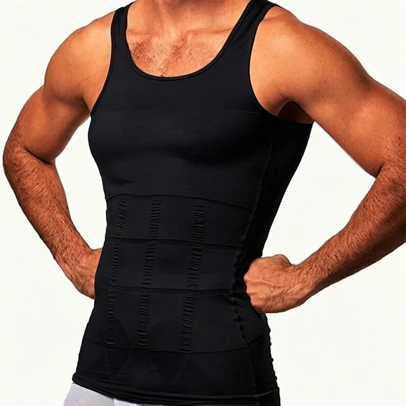 Canotta Modellante Uomo Senza Cuciture, Gilet Contenitivo a Compressione per Controllo Pancia e Perdita di Peso