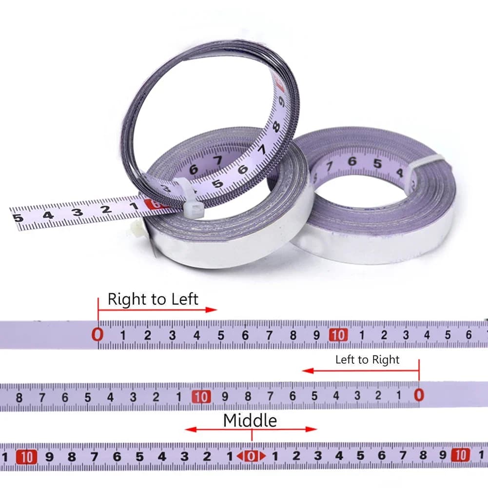 Mitra Track Tape Misura Righello metrico autoadesivo in scala in acciaio inossidabile 1M-5M per T-track Router Sega da tavolo Strumento per la lavorazione del legno