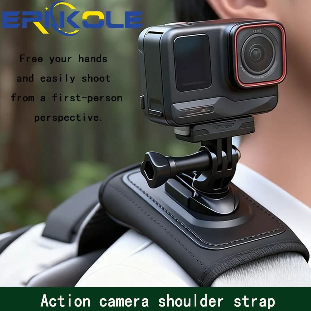 360°Rotating Quick-Release Backpack Shoulder Strap Mount for GoPro/Insta360/DJI /SJCAM/AKASO Action Cameras Accessories.