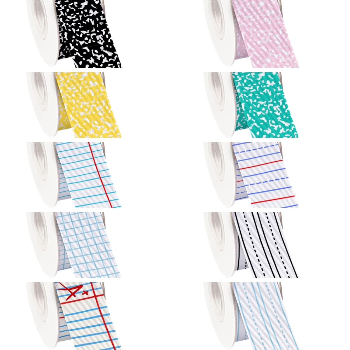 Campus Stationery Back to School Notebook Grosgrain Ribbon Satin Ribbon for Wrapping Hair Bow DIY Decoration Gift Packing Key FO