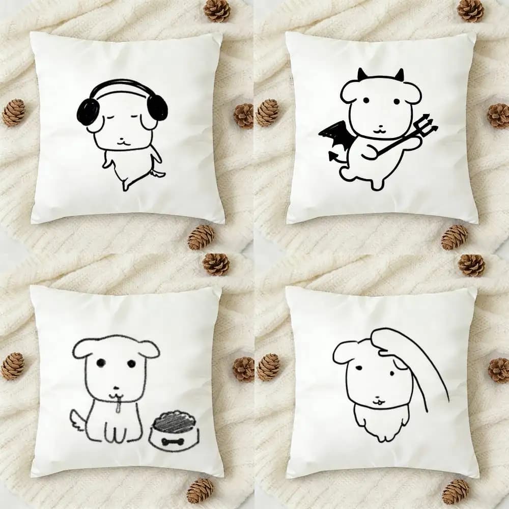 Nuova federa decorativa quadrata con stampa fronte-retro a tema cane, ideale per divano, soggiorno e arredamento casa