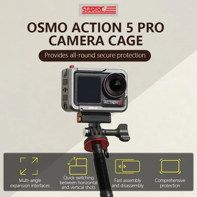 Metal camera cage for DJI Osmo Action 5 pro Mounting bracket for protective expansion All-round protective camera accessories