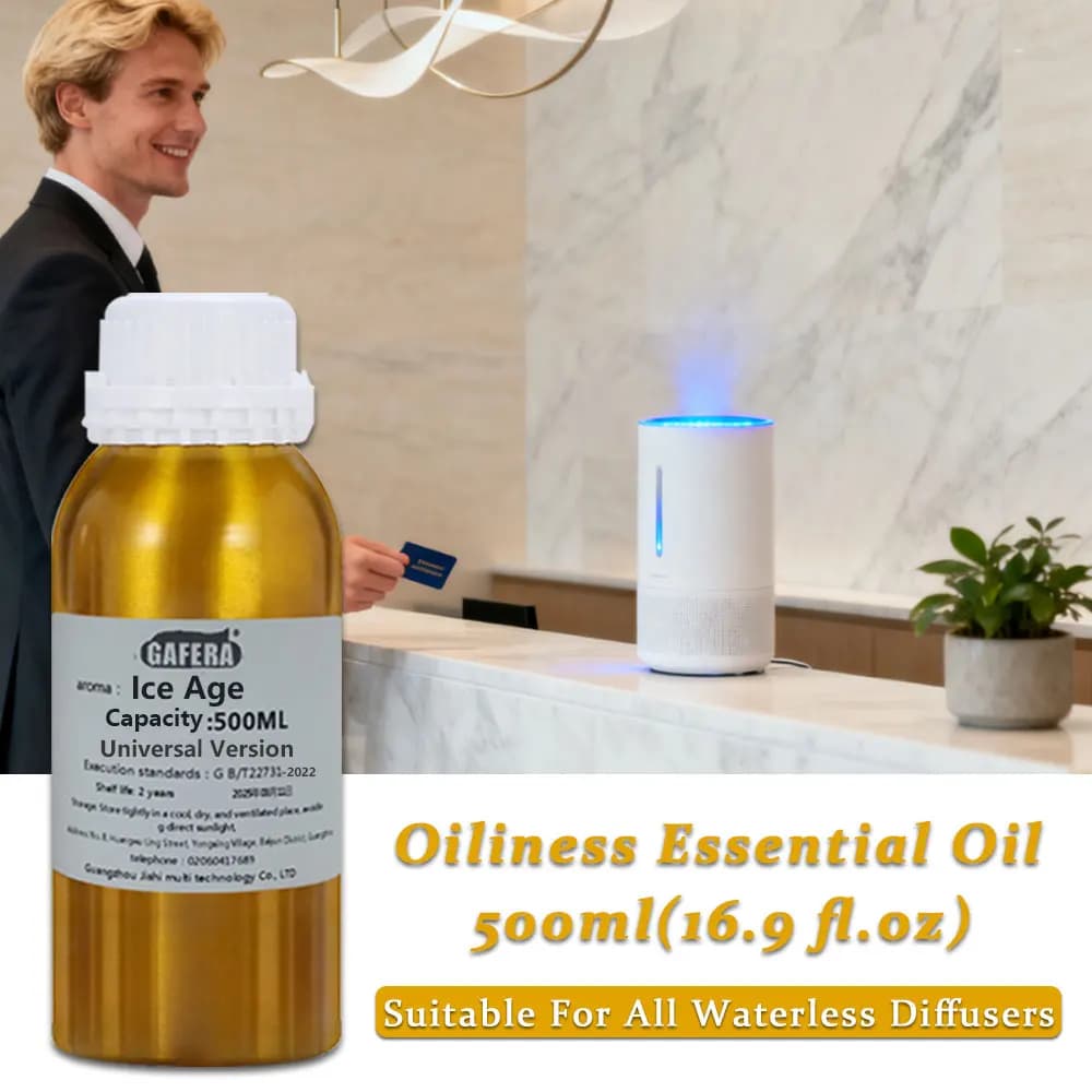 GAFERA 500ml (16.9 fl.oz) Oli Essenziali Ice Age/Hilton - Per Tutti i Diffusori Senza Acqua, Olio Aromaterapico di Ricambio per Diffusori di Aromi