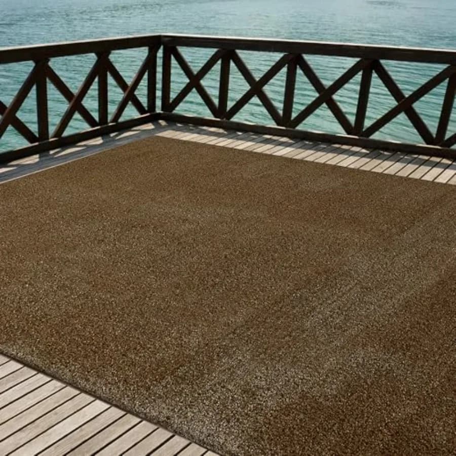 Synthetic Grass Rug 12 x 12ft Brown Tan Turf Carpet for Patios, Yards, Boats, Camping Indoor/Outdoor Use