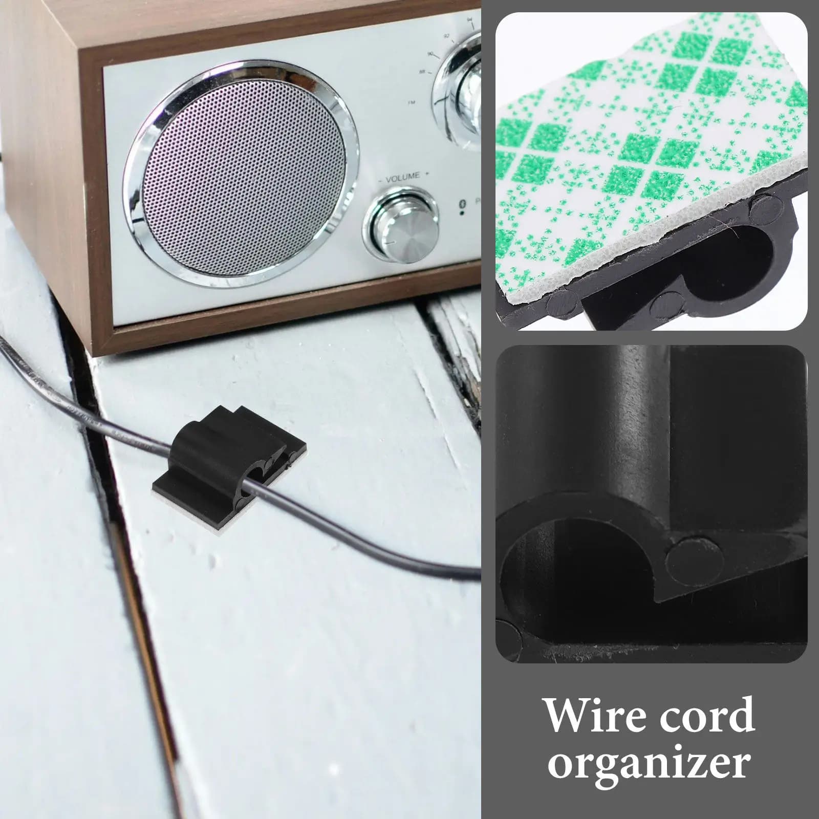 50 Pezzi Clip Autoadesive per Cavi, Organizzatore Robusto per Cavi da Scrivania, Casa, Ufficio, Auto, Gestione Cavi, Supporto per Fili