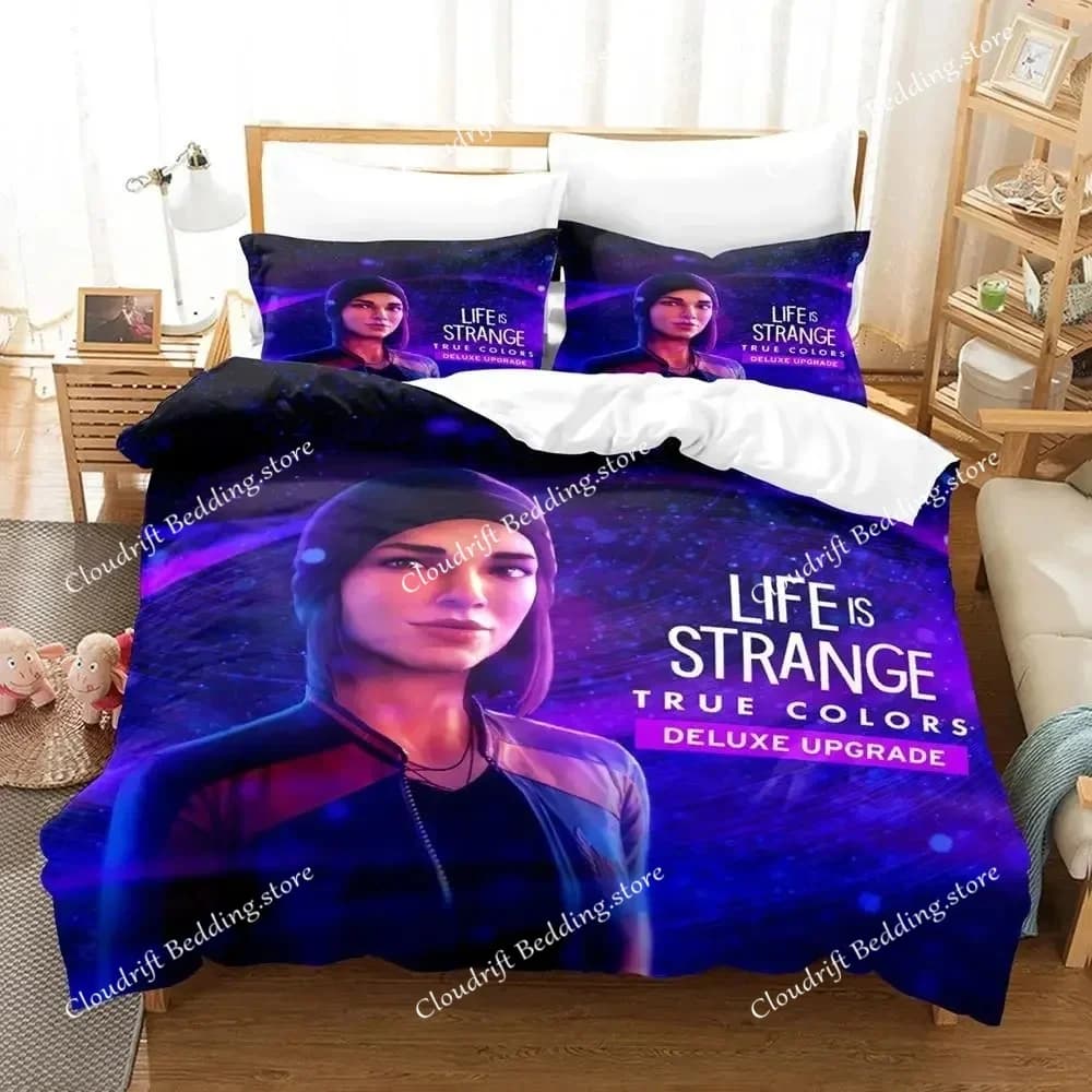 Set di biancheria da letto Game Life is Strange Before the Storm per ragazzi e ragazze, copripiumino, federa, letto singolo, matrimoniale, per bambini e adulti