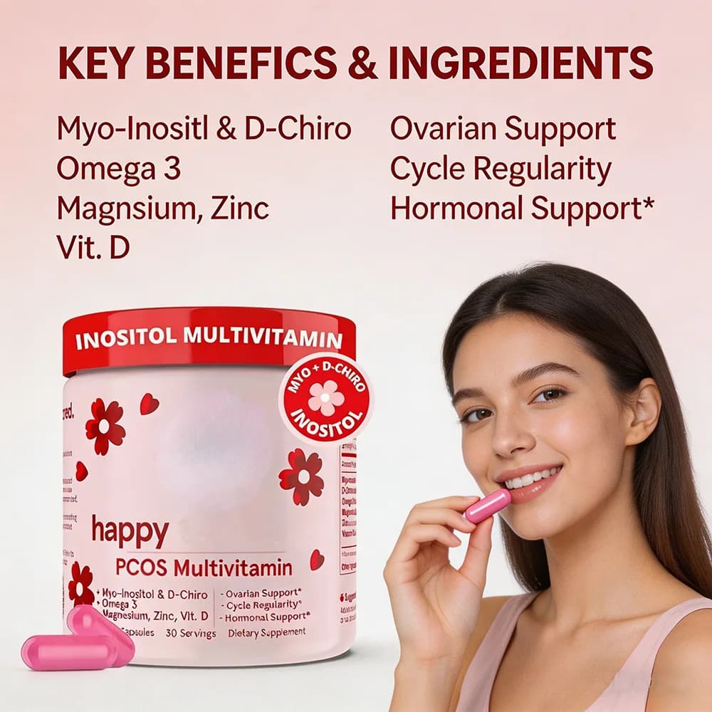 1 Flacone di Integratore in Capsule di Inositolo Ormonale e Vitamine, Migliora la Condizione della Pelle e Favorisce il Metabolismo dei Grassi