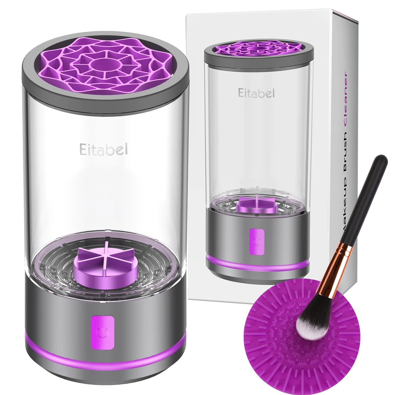 Macchina Elettrica per la Pulizia dei Pennelli da Trucco - Strumento Automatico Portatile per la Pulizia di Tutti i Tipi di Pennelli Cosmetici