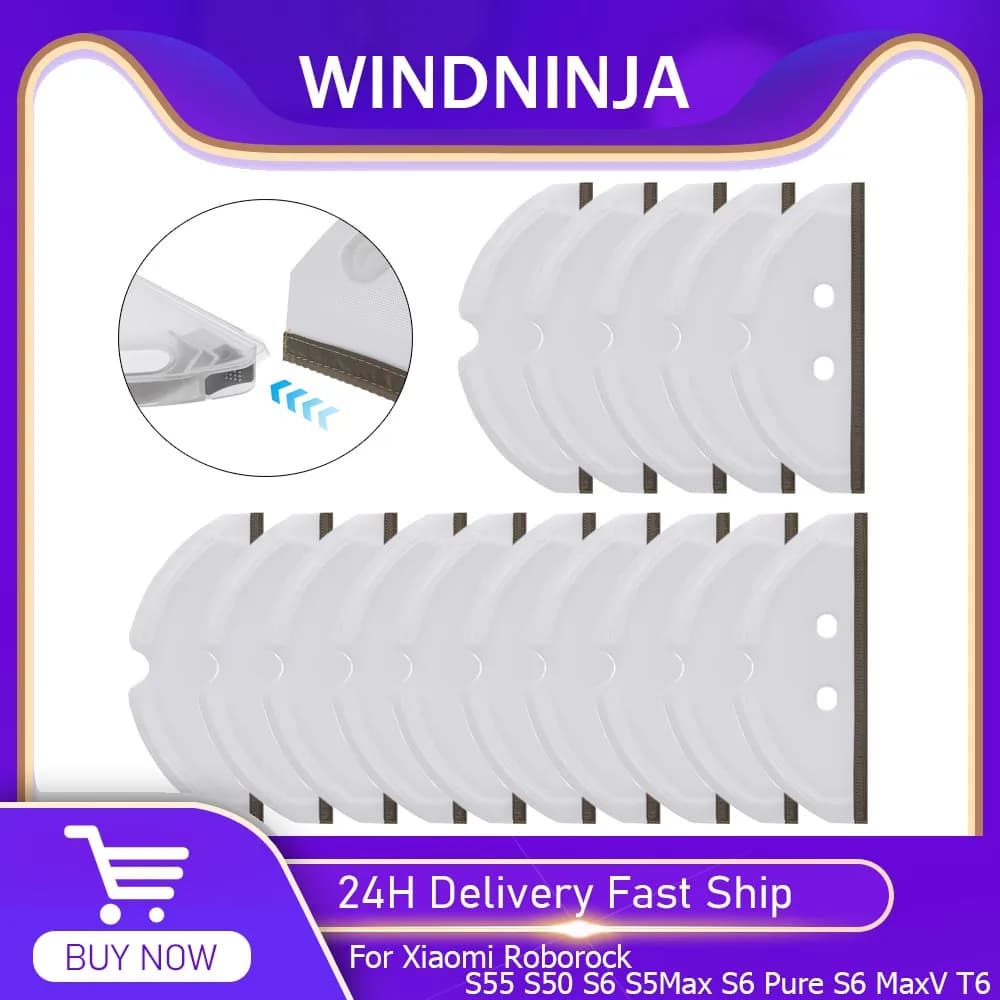 Disposable Mop Cloth Accessory for Roborock S50 T6 S55 S5Max S6 S6 MaxV S6 Pure Robot Vacuum Cleaner Mop Cloth Tray Wipes