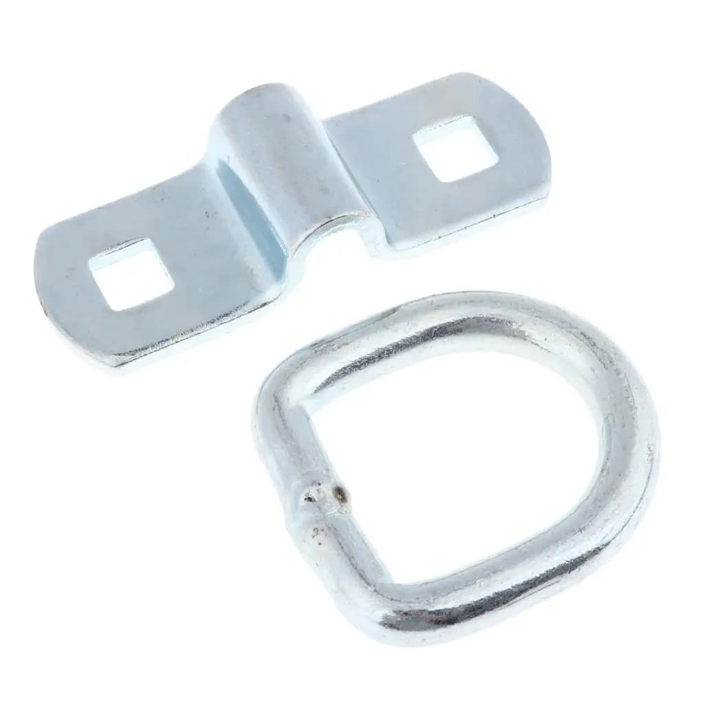Anello a D in Argento con Gancio di Fissaggio a Catena per Ancoraggio, Ideale per Camper, Barche e Rimorchi