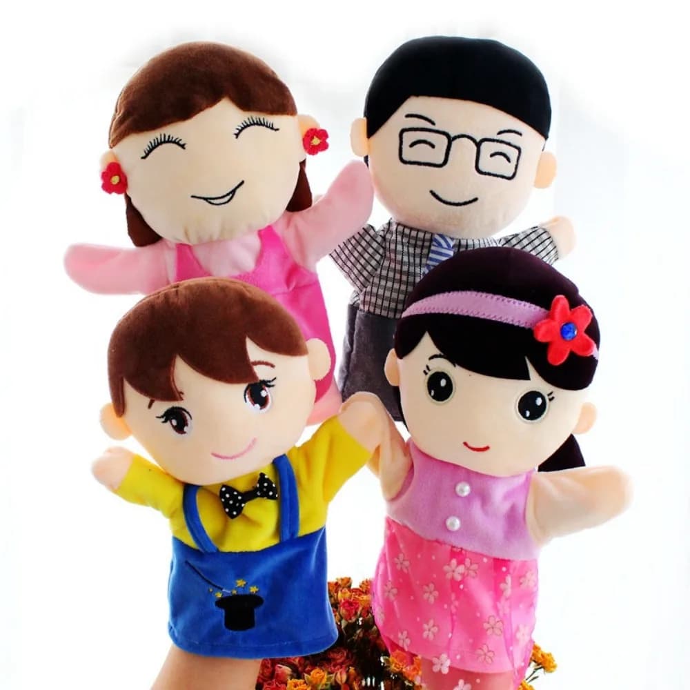 Apprendimento dei bambini Famiglie educative Burattini a mano Marionette da dito per la famiglia Membri della famiglia Storytelling Burattino Storia Burattino a mano