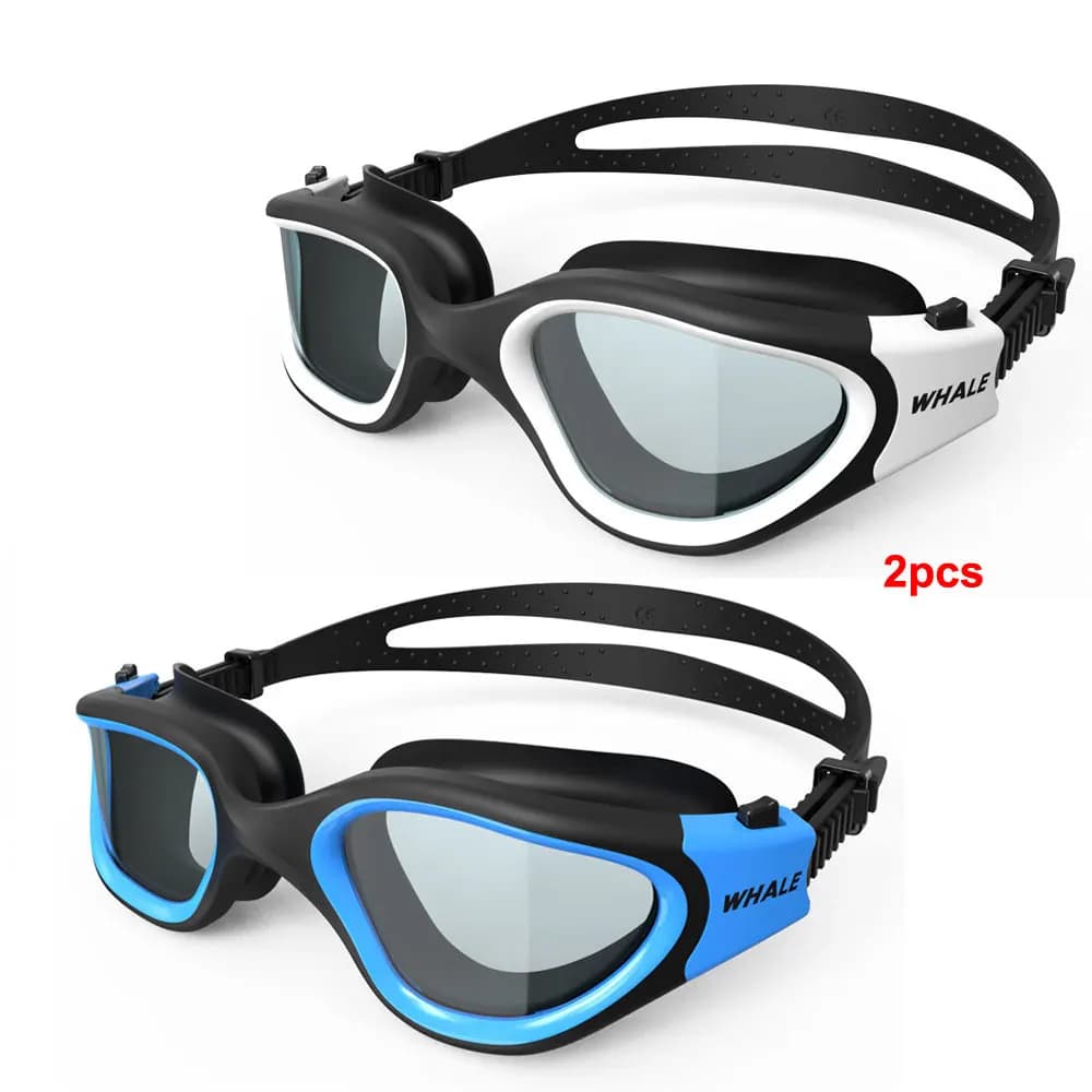 Adult Swimwear Anti-fog with UV Protection, Adjustable Silicone Transparent Lens, Waterproof, for Men and Women, 2 Pieces