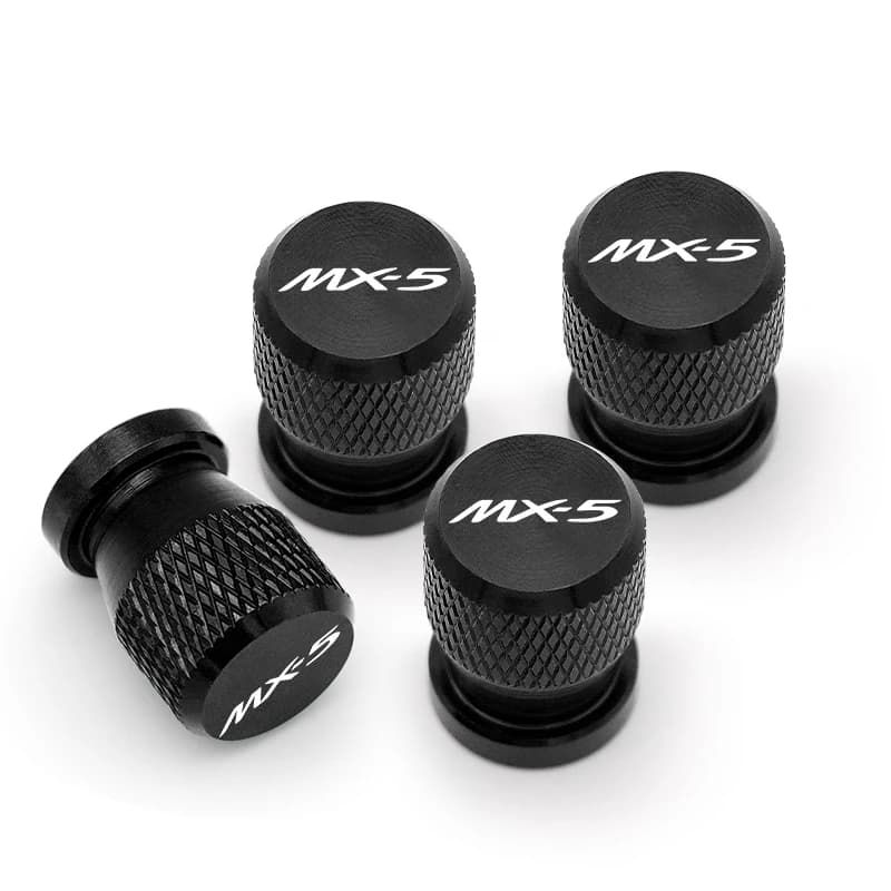 4Pcs Car Wheel Tire Valve Covers Airdust Pneumatic Spool for Mazda MX5 MX-5 ND RF MIATA Car Decor Airdust Waterproof