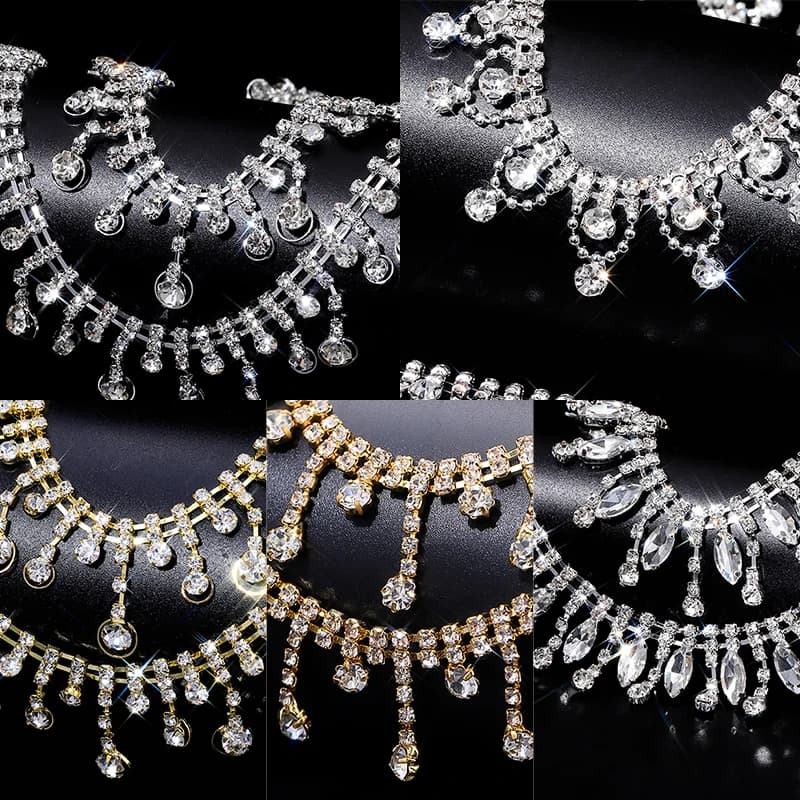 1 Yard Glass Rhinestone Pendant Tassel Claw Chain Shiny Crystal Decoration Chain Rhinestone DIY Wed Dress Skirt Accessories