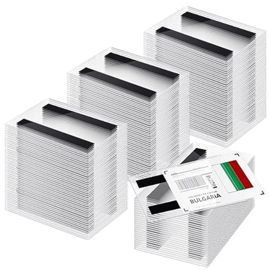 Portaetichette magnetico per scaffalature, 5,5 x 3,5 pollici, con finestra trasparente bifacciale, facile apertura frontale
