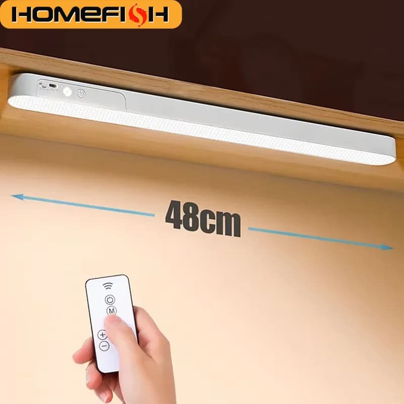 HOMEFISH eye care table lamp, LED light bar, wireless rechargeable desk reading lamp, USB night light for bedside table, kitchen cabinet