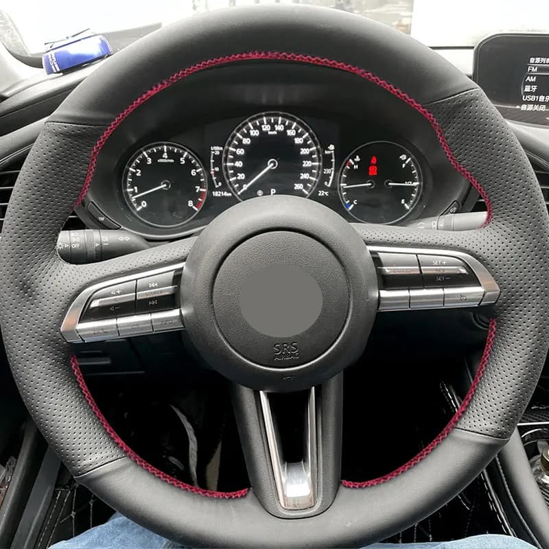 Trecce sul Volante Per Mazda 3 Axela CX-30 CX30 2019 2020 Auto Inteiror Volante Perforato Copertura In Pelle Microfibra