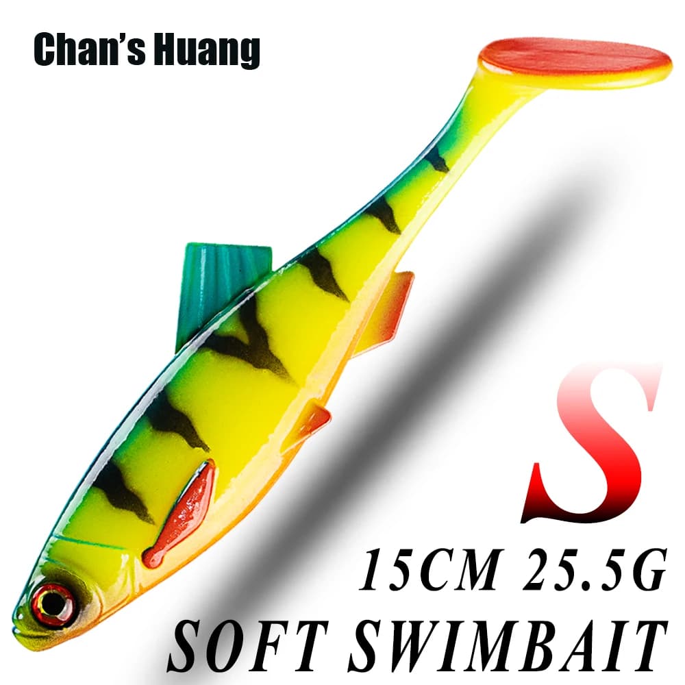Chan's Huang 1PCS Soft Shad Worm Bass Swimbait 15CM 25.5G Affondamento Verme In Silicone Wobblers Luccio Zander Predator Pesca Richiamo Morbido