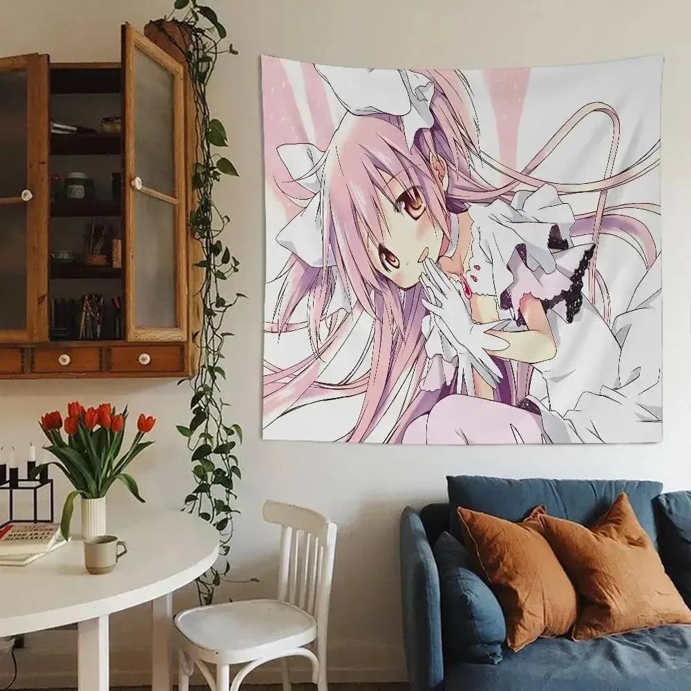 VIKAMA Madoka Magica Kaname Homura Anime Tapestry Wall Hanging for Bedroom Dorm Aesthetic Room Decor