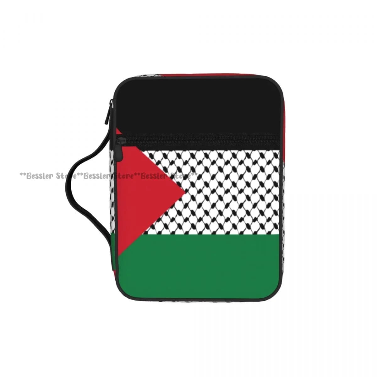 Bag for Bible with Palestinian Flag, Custody with Hinge and Manic, Bag for Transport and Conservation of the Bible