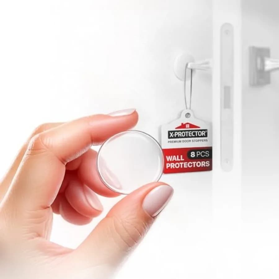 Door Stoppers for Wall - 8 PCS, 1" - Self-Stick Door Knob Wall Protector - Silicone Wall Protectors from Door Knobs - Door Stop