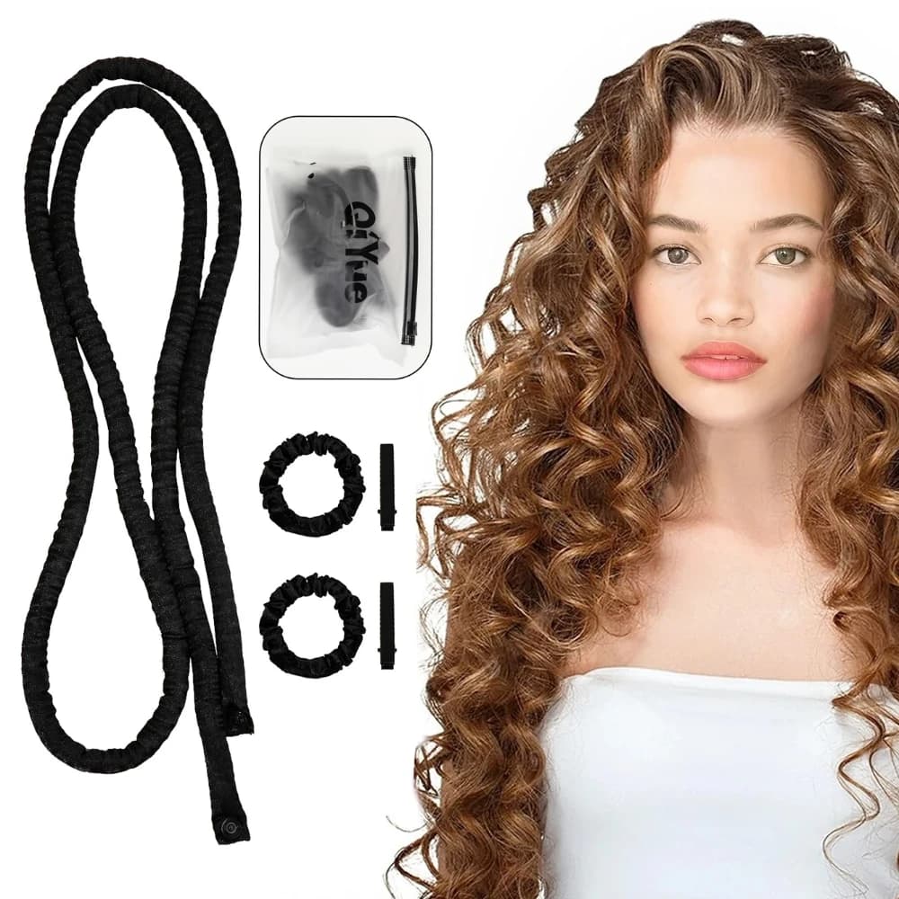 1 Set Crocodile-free silk ribbon rollers without heat for curling kit to sleep at night with hair clip Scrunchie