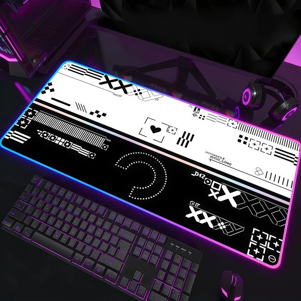 Tappetino per mouse CSGO RGB LED antiscivolo, tappetino da scrivania in gomma, accessori da gioco, grande XXL, tappetino per tastiera da ufficio e computer