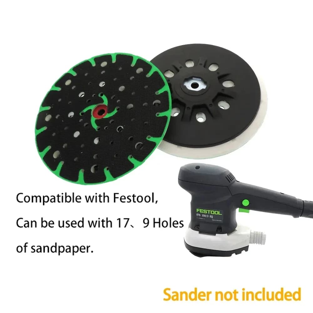 Tampone abrasivo multituro da 6 pollici 150 mm senza polvere Tampone di supporto per levigatrice Anello a gancio per levigatrice Festool Disco abrasivo Lucidatura Rettifica
