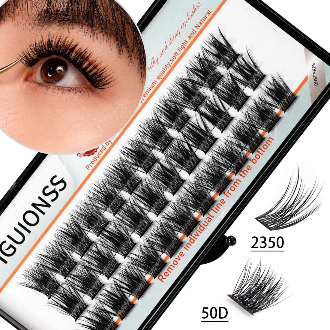 IGUIONSS Fake eyelashes segmented Individual natural eyelash makeup tools do-it-your Soft and natural eyelashes easy to use