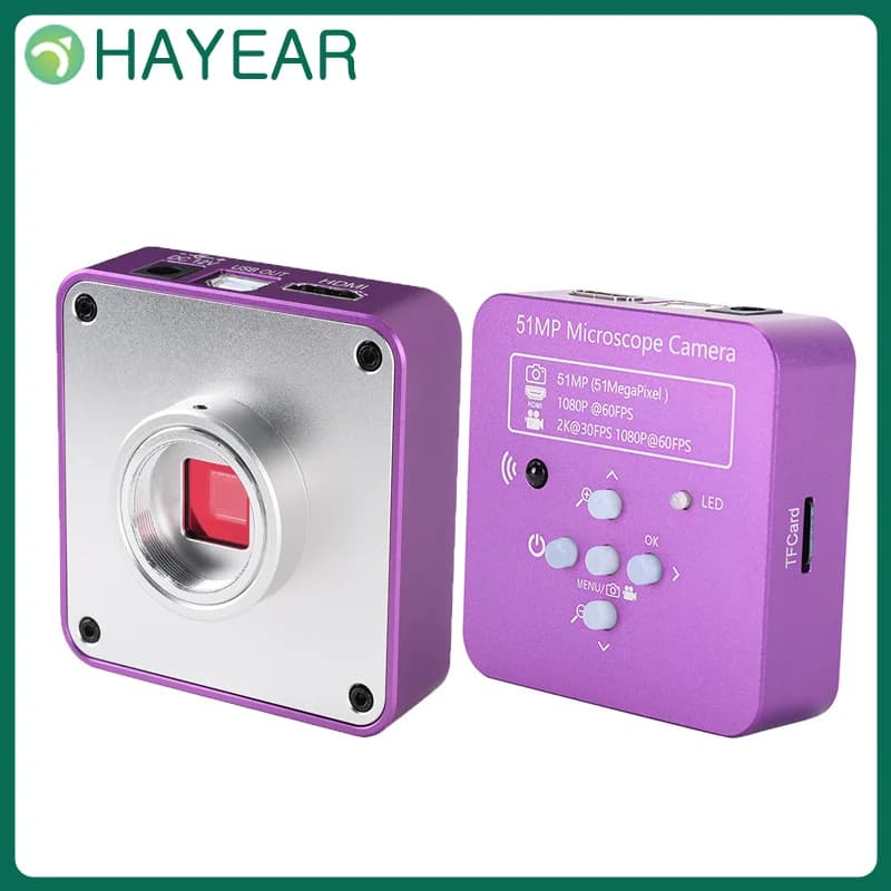 HAYEAR 51MP 2K 1080P Obiettivo con attacco C HDMI USB Microscopio elettronico industriale digitale Fotocamera per riparazione telefono Saldatura