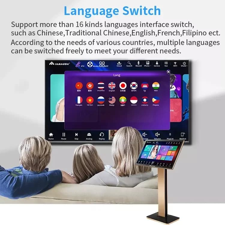 2024 KTV InAndOn Sistema Karaoke Portatile 21.5 "Touch Screen 2TB WiFi Canto Macchina Karaoke Cinese Lettore Karaoke Professionale