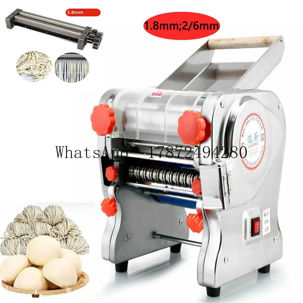 Macchina per pasta elettrica da 550 W Macchina per noodle Gnocco Skn Roller Acciaio completamente in acciaio inossidabile Doppio produttore di noodle Knfe per uso commerciale