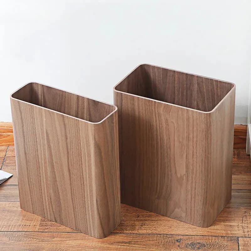 Semplice pattumiera rettangolare Secchio portaoggetti in legno Cestino per rifiuti Cucina domestica creativa Pattumiera Strumenti per la pulizia della casa Accessori