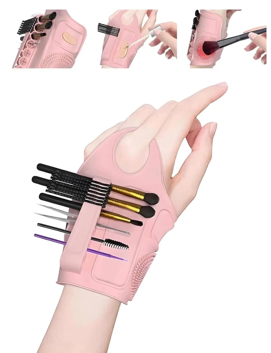 Tavolozza per miscelare il trucco in silicone – Strumento multifunzionale per fondotinta, ombretti, ciglia e nail art, detergente per pennelli riutilizzabile