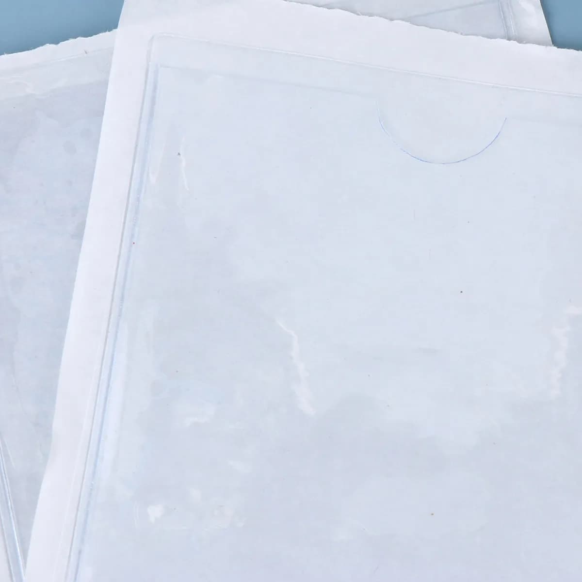 10Pcs Transparent PVC Badge Holders Self-Adhesive Label Pockets for Organizing Protection Home Office School Use