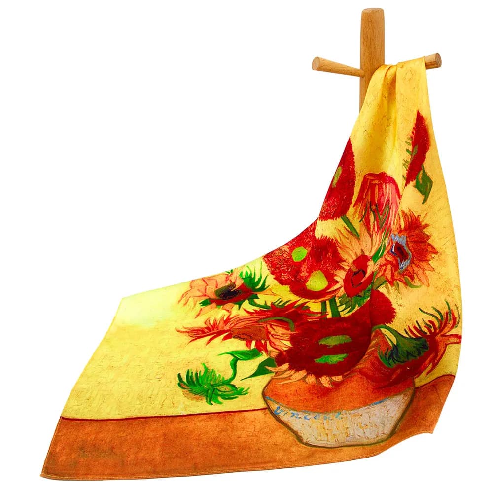 53cm 100% Real Silk Women's Scarf Man Scarves Bulk Buying Square Winter Neck Headscarf Gifts for Friends 15 Sunflowers in a Vase