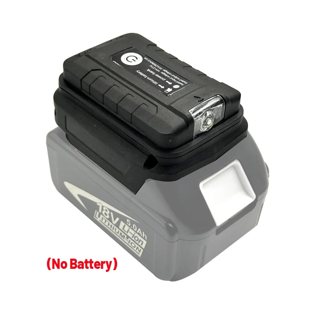 Adattatore per custodia per batteria agli ioni di litio per Makita 18V Doppie porte USB Caricatore per telefono Power Bank Convertitore per luce di lavoro a LED Torcia elettrica