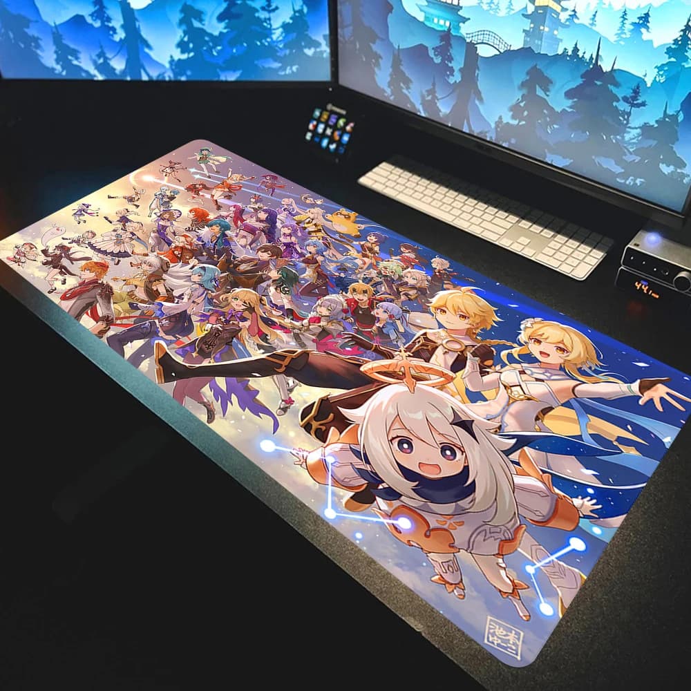 Anime Mousepad Genshin Impact Tappetini per mouse Tappetino per giocatori Xxl Accessori per PC Protezione per scrivania Tappetini per tastiera Scrivanie per computer Tappetini da gioco
