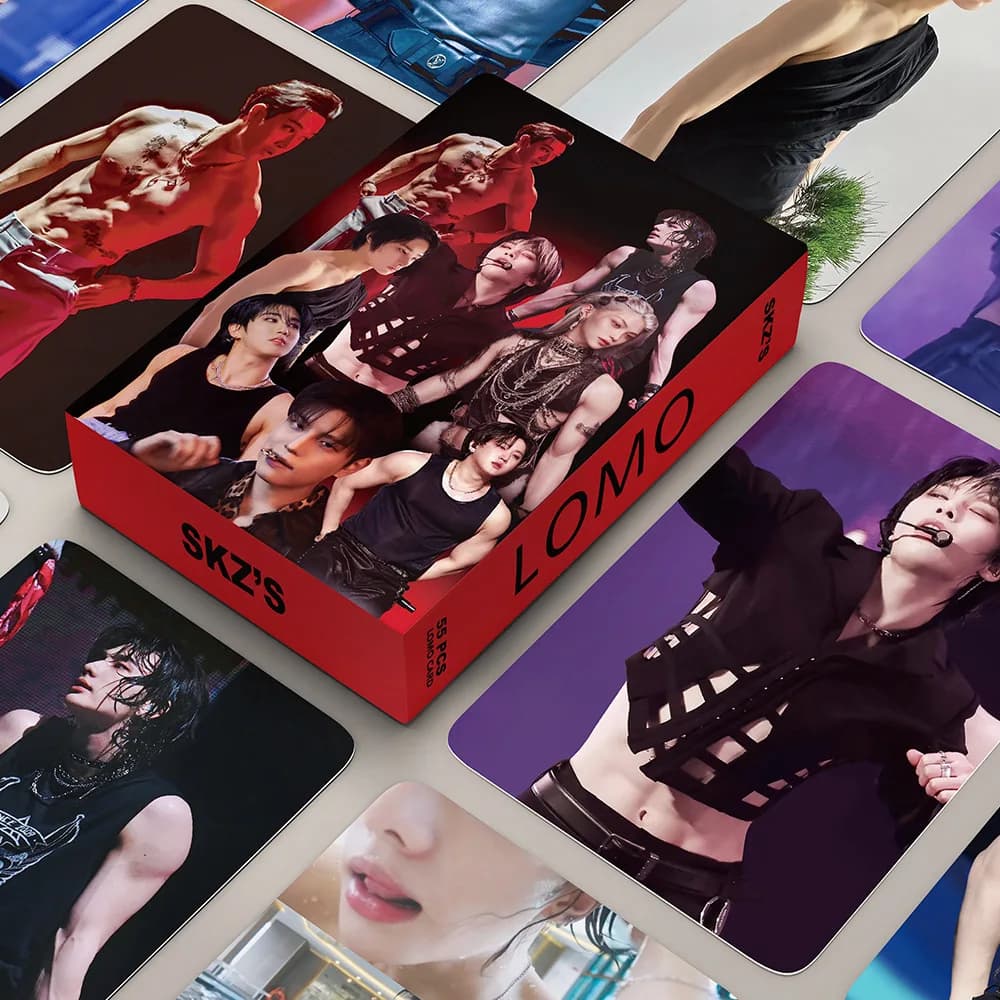 Nuove carte fotografiche per bambini randagi 55 pezzi KPOP SKZOO onda coreana stelle muscolari uomini circostante fan collezione carte LOMO regali giocattolo