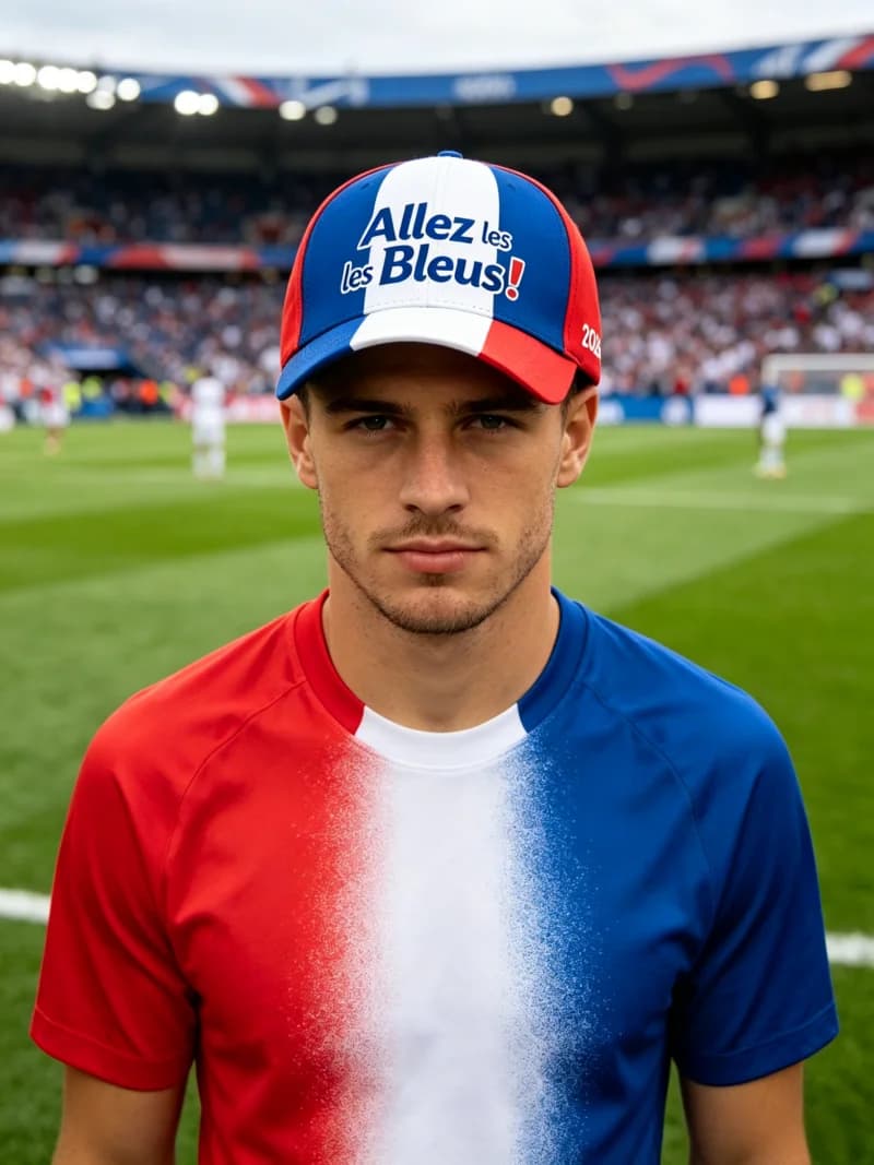 Cappellino da Baseball 3D Stampato per Tifosi di Calcio Francia Estate 2026, Asciugatura Rapida, Traspirante, Unisex, Cappello Sportivo da Sole per Corsa e Palestra all'Aperto